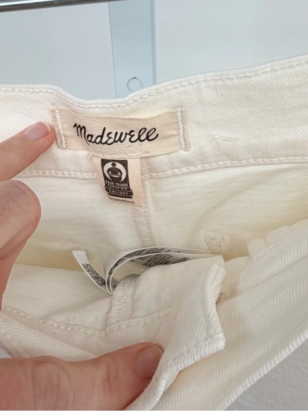 NWOT Madewell Emmett Wide-Leg Cream Cropped Straight Jeans in Canvas - Picture 6 of 6